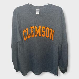 Clemson University Gildan brand tee long sleeved tshirt Sz L EUC